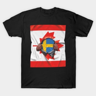 Sweden Flag Canadian Flag Ripped - Gift for Swede From Sweden T-Shirt